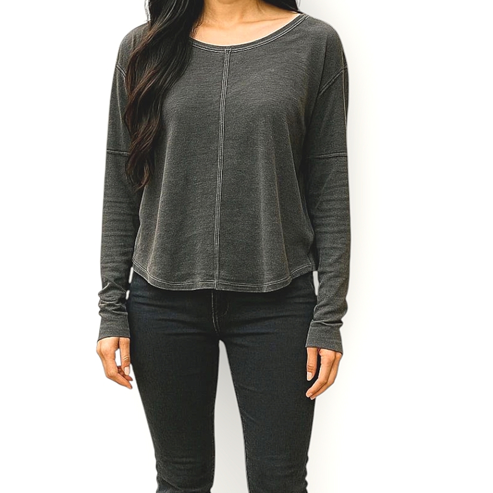 Lucky Brand Dark Gray Blouse